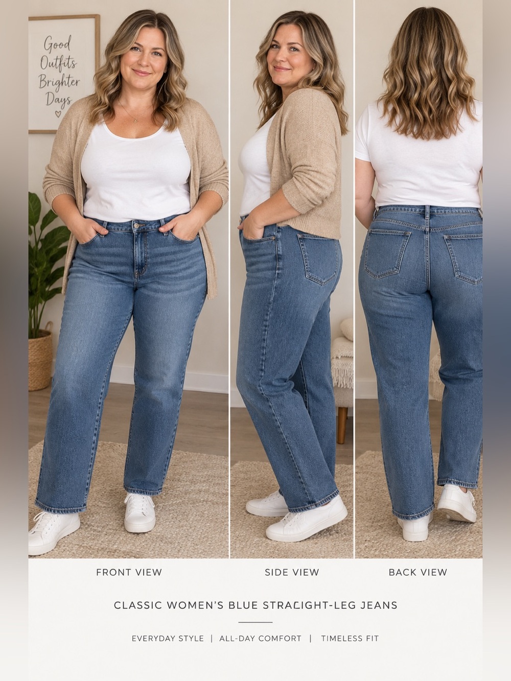 Classic Women's Blue Straight-Leg Jeans